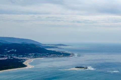View from monte de Santa Tecla in Galicia, Spain Stock Photos