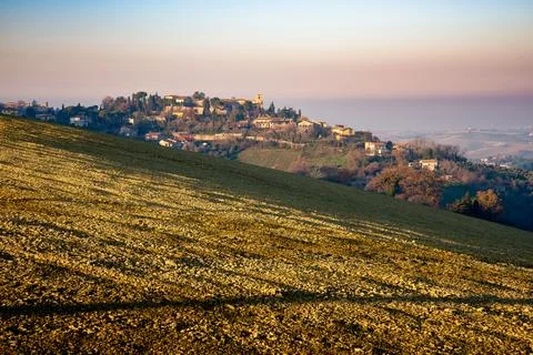 View of Montegridolfo village 写真素材