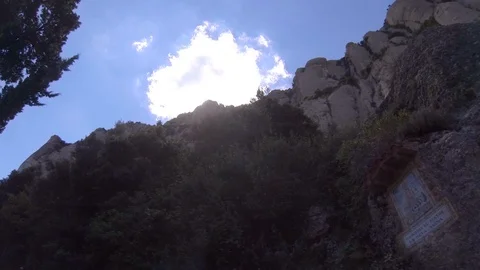 A view from the Montserrat mountain with a Cloud Stock Footage 104160748