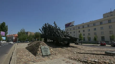 View of the Monument to the Fallen and Murdered in the East, Warsaw Stock Footage 56772458