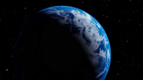 A view of the moon and planet Earth. Space. Universe exploration. Silver globe 動画素材 201128158