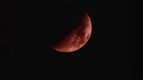 View of moon during lunar eclipse Stock Footage 54590729
