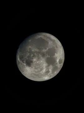 View of the moon phases in the dark night sky Foto stock