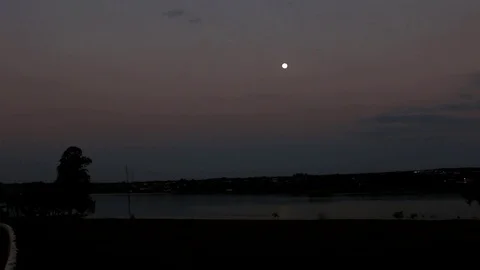 View of a Moon Rise in Asa Delta Stock Footage 112359678