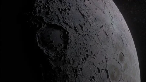 View of the Moon from Space - Earth Satellite Stock Footage 225321725