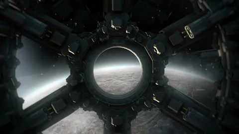 View on Moon from Space Station Stock Footage 88500052