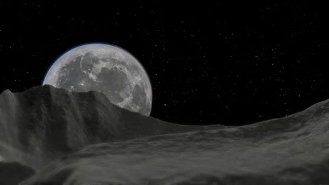 View of Moon From Surface Stock Footage 88432023