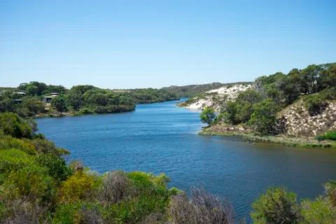 A view of Moore river and its banks Stock Photos