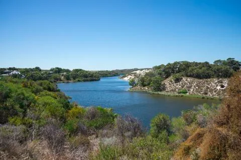 A view of Moore river and its banks Stock Photos