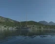 View of moored gulet from a circling speedboat SD Footage