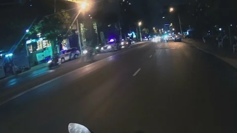 View from moped to the street Stock Footage 73448166