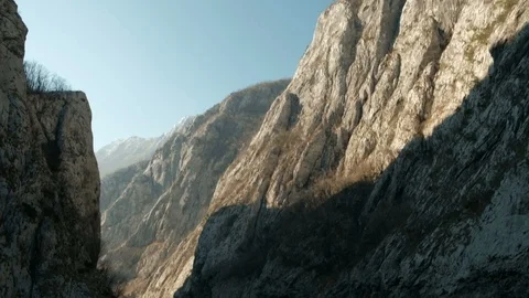 View on Moraca Canyon in winter time. North of Montenegro. Video stock 88529102