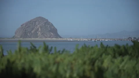 A view of Morro Bay and Morro Rock Stock Footage 62444025