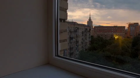 View to Moscow court and on high-rise buildings in the early morning 库存影片 64081953