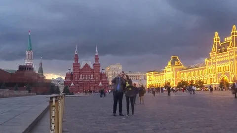 View of Moscow Kremlin and Red Square timelapse Stock Footage 78017246