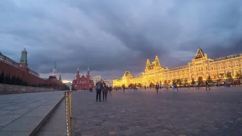 View Of Moscow Kremlin And Red Square Timelapse Stock Footage 78018884