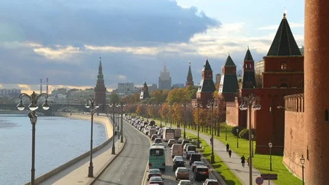 View of the Moscow Kremlin, timelapse Stock-Footage 98021470