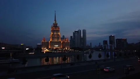 View of Moscow at night 2 Video stock 156740350