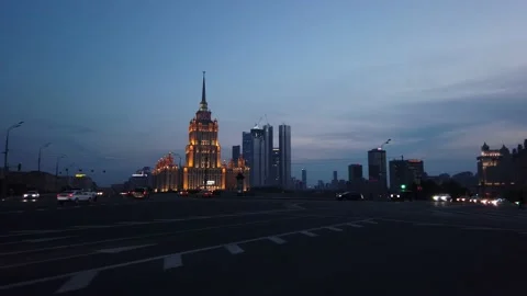 View of Moscow at night Video stock 156740321