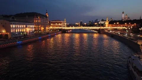 View of Moscow at night Stock Footage 156742444