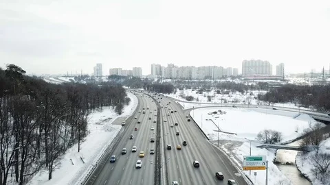 View of the Moscow Ring Road Stock Footage 86443415