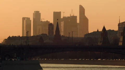 View on the Moskvoretsky bridge Stock Footage 53452927