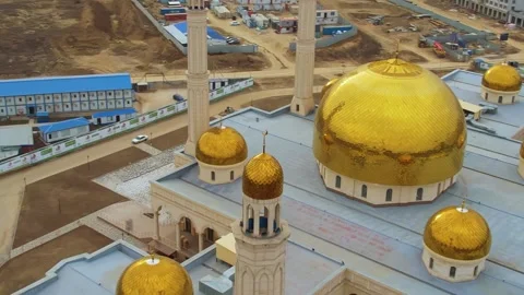 View of the mosque in Almaty from the air Stock Footage 305267015