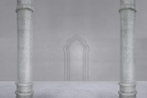 View of mosque interior with beautiful pattern Stock Photos