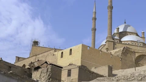 A View Of The Mosque Of Mohamed Ali At The Citadel In Cairo, Egypt Stock Footage 157955697
