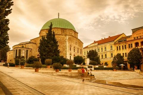 View of the mosque in Pecs,Hungary. Stock Photos
