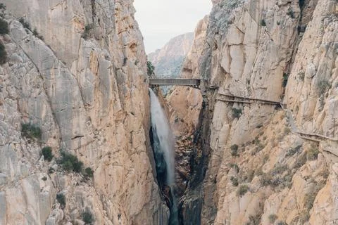 View on most dangerous mountain path in Europe Stock Photos