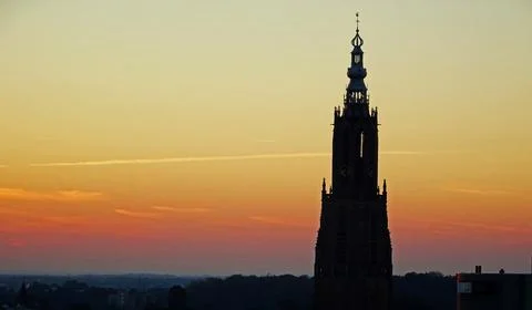 View on the most famous tower of Amersfoort Stock Photos