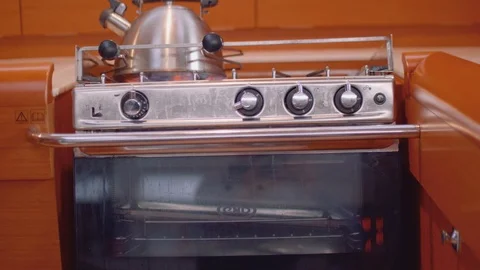 View of motion evidenced from kettle on cooker Stock Footage 86990076