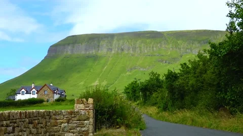 View of Mount Benbulbin in Sligo, Ireland Stock Footage 230170087