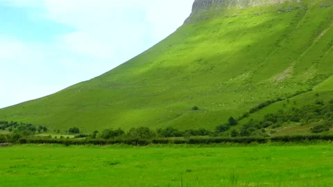 View of Mount Benbulbin in Sligo, Ireland Stock Footage 230170851