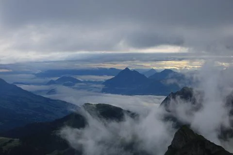 View from Mount Brienzer Rothorn. Stock Photos