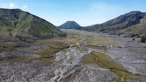 View of Mount Bromo, an active somma volcano and part of the Tengger mountains, 스톡 사진