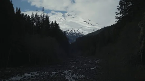 View of Mount Bxaker from river bed Stock Footage 88799264