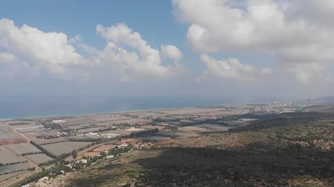 View from Mount Carmel. Shooting from the drone. Northern Israel. Stock Footage 113290984