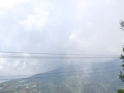 View of Mount Dieng from the top Stock Photos