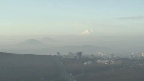 View of Mount Elbrus, aerial drone footage Stock Footage 240755041