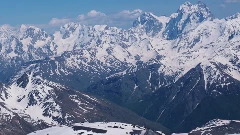 View from Mount Elbrus to Mount Ushba Video stock 336313271