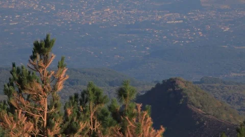 View from Mount Etna, Sicily Stock Footage 86157420