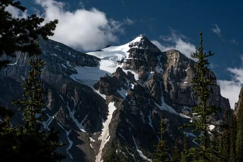 View on the mount Fairview while hicking around lake Louise Stock Photos