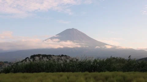 View of Mount Fuji On Clear Day Across Field 動画素材 328130080
