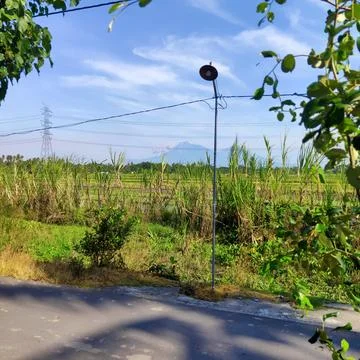 View mount Merapi Stockfoto's