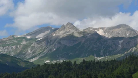View of mount Oshten, Republic of Adygea, Russia Stock Footage 93759883