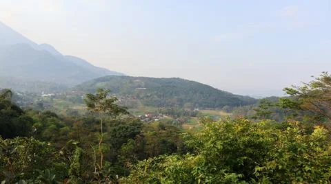 View of Mount Penanggugan Stock Photos