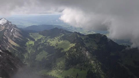 View of Mount Pilatus and the surrounding alpine landscape, Switzerland. Video stock 343668270