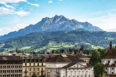 View of Mount Pilatus Foto stock